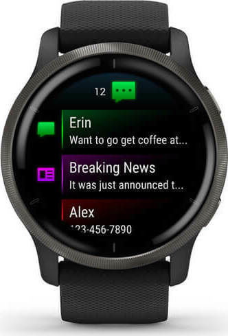 Garmin Venu 2 Stainless Steel 45mm Waterproof Smartwatch with Heart Rate Monitor (Slate / Black) view 4