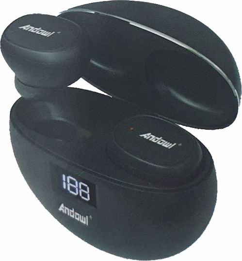 Q-A254 In-ear Bluetooth Handsfree Earphones with Charging Case Black view 3