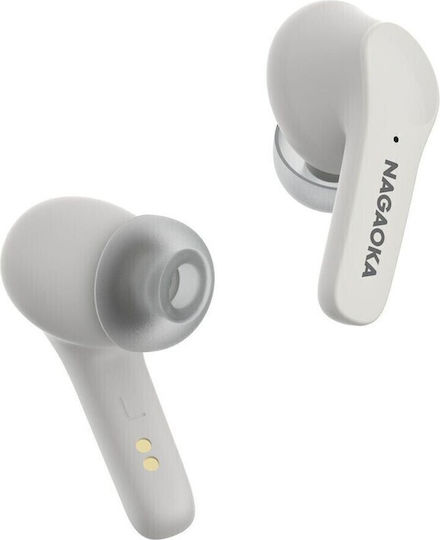 Nagaoka BT828ANC In-ear Bluetooth Handsfree Earphones with Sweat Resistance and Charging Case Natural White view 2