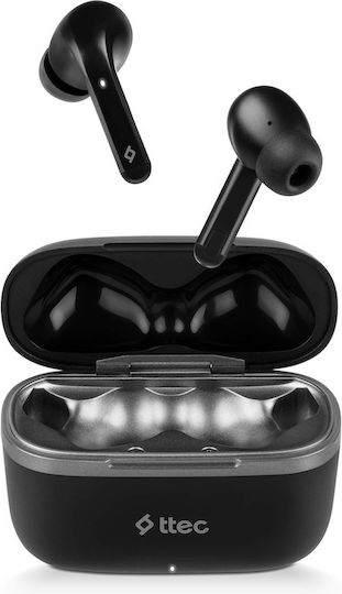 TTEC AirBeat Move Earbud Bluetooth Handsfree Earphones with Sweat Resistance and Charging Case Black
