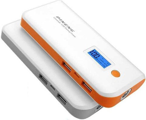 Pineng PN-968 Power Bank 10000mAh with 2 USB-A Ports Silver view 3