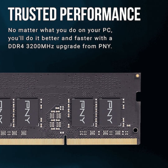 PNY Performance 8GB DDR4 RAM with 3200 Speed for Laptop (MN8GSD43200-TB) vista 4