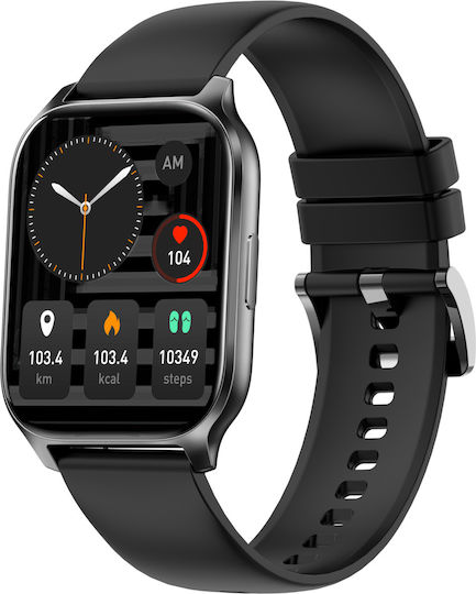Idealstore Popup Smartwatch Phone Calls Hands-free 100 Sports Modes 2.02" Screen Hd Sound Voice Commands-siri Music Playback Health Monitoring Blood Oxygen Messages Notifications Black Silicone view 1