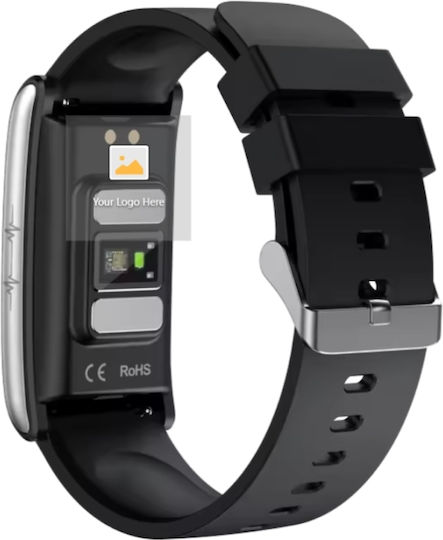 Aoke GH23 Smartwatch with Heart Rate Monitor (Black Case / Black Silicone Strap) vue 2