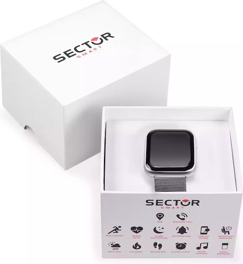 Sector S-04 Stainless Steel 40mm Smartwatch (Silver) view 4