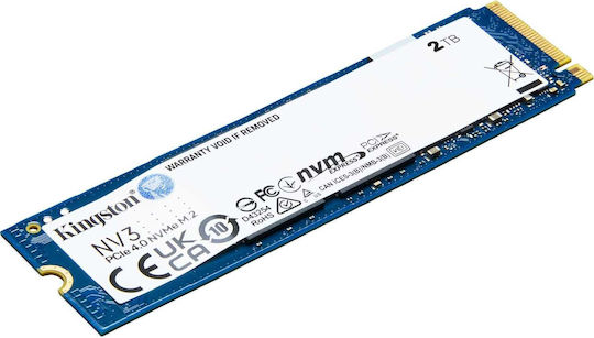 Kingston Nv3 SSD 2TB M.2 Type with PCI Express 4.0 Connection PS5 Compatible SNV3S/2000G