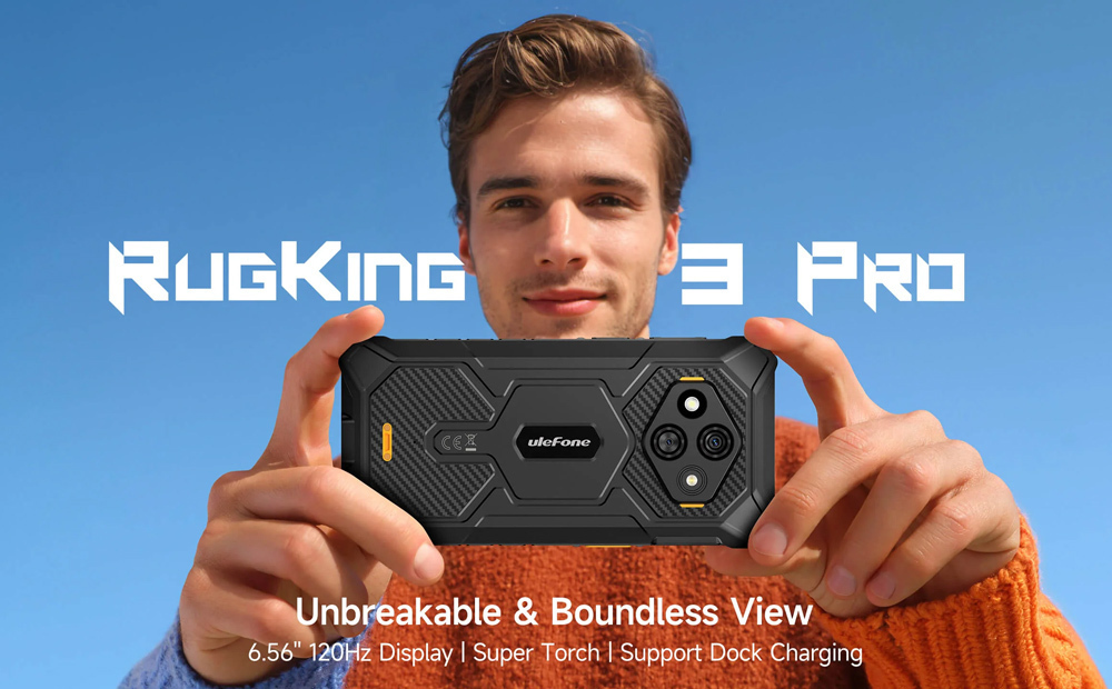 Ulefone RugKing 3 Pro Dual SIM (8GB/128GB) Resistant Smartphone Black view 2