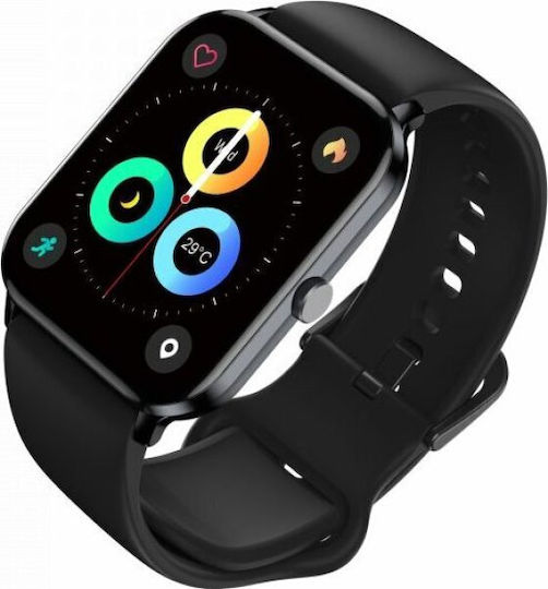 QCY GTC 46mm Smartwatch with Heart Rate Monitor (Black) vue 3