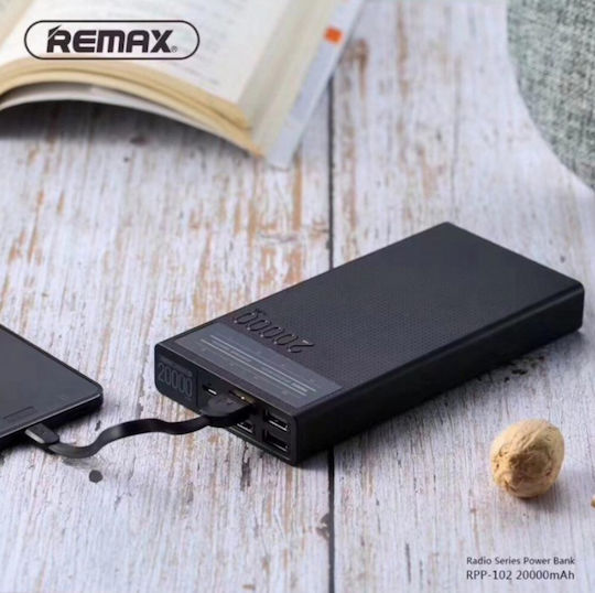 Remax RPP-102 Power Bank 20000mAh with 4 USB-A Ports Black view 4