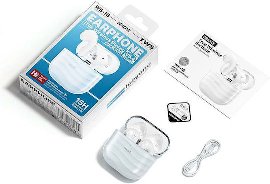WK WS-18 Earbud Bluetooth Handsfree Headphones with Charging Case Blue view 4