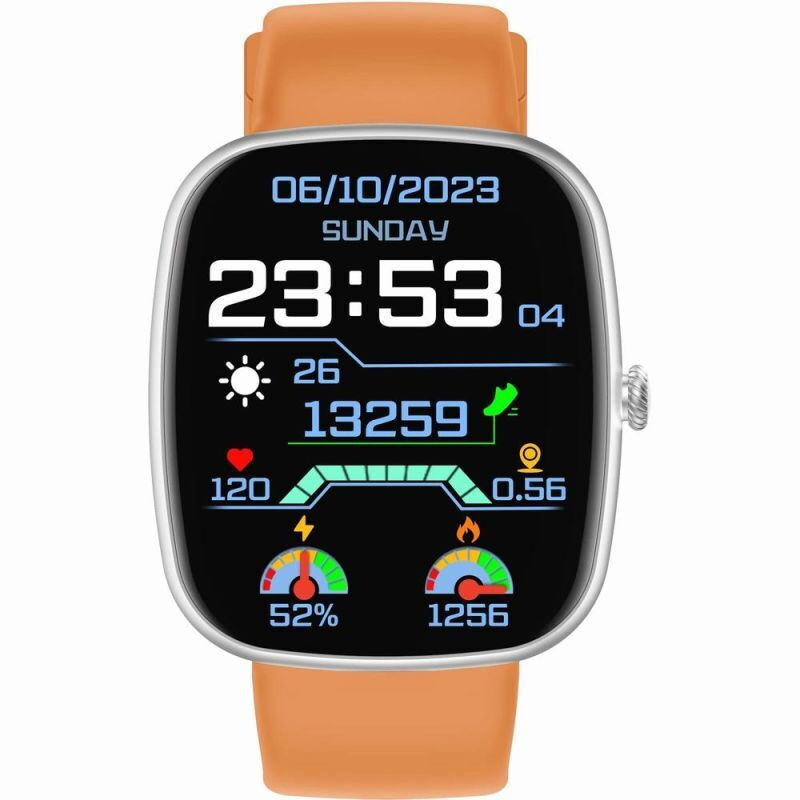 Gravity Gt18-4 Smartwatch Orange Black Strap προβολή 2