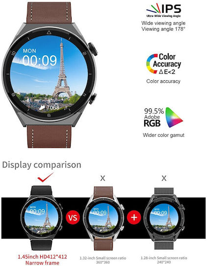 DT3 PRO Max Smartwatch with Heart Rate Monitor (Black) vista 6