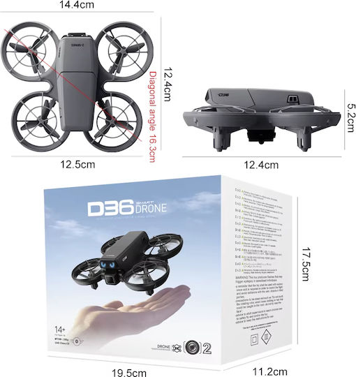 Drayven D36 Drone Mini FPV 2.4 GHz with Camera 表示 4