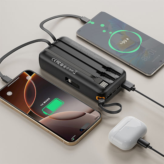 XO PR279 Power Bank 20000mAh 10W with 2 USB-A Ports and USB-C Port Black view 5