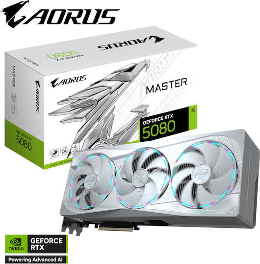 Gigabyte GeForce RTX 5080 16GB GDDR7 Master Ice Graphics Card view 1