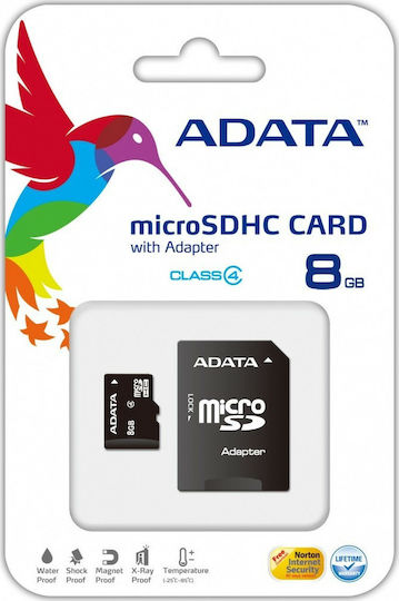 Adata AUSDH8GCL4-RA1 microSDHC 8GB Class 4 Default Speed with Adapter 视图 3