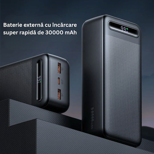 Power Bank 30000mAh 22.5W with 2 USB-A Ports and USB-C Power Delivery Port Black view 3