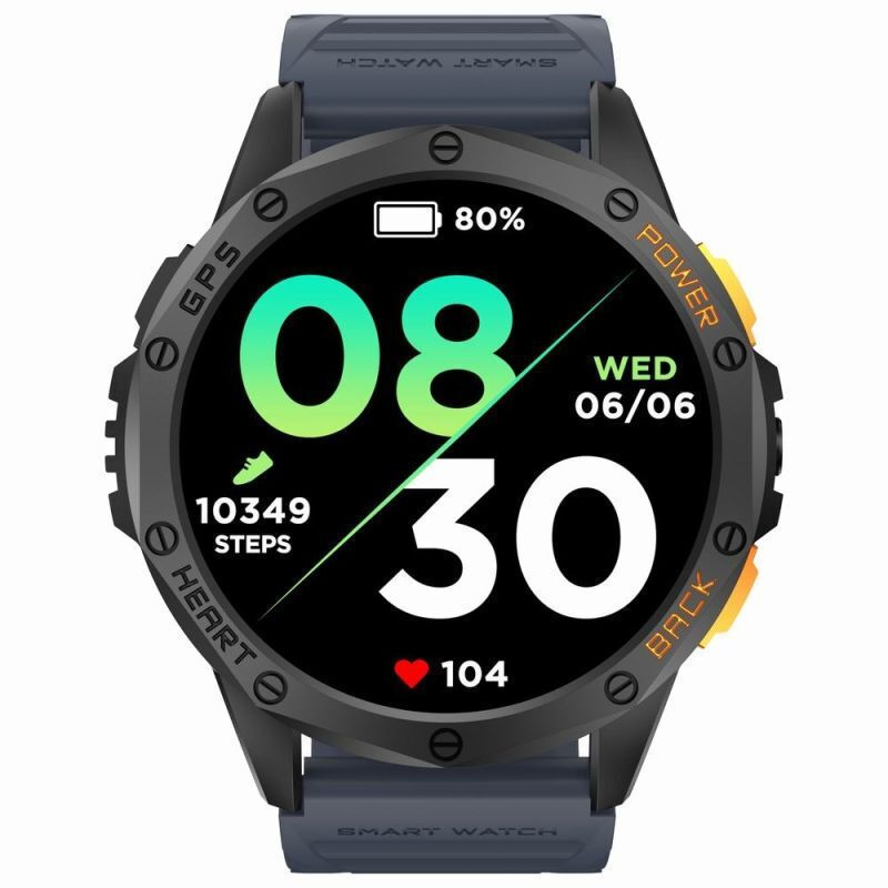 Gravity GT24 48mm Smartwatch with Heart Rate Monitor Black vista 4
