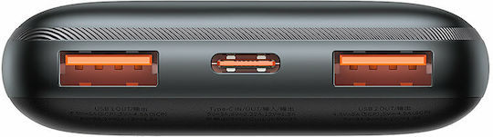Baseus Bipow Pro Power Bank 10000mAh 22.5W with 2 USB-A Ports and USB-C Port Black view 2