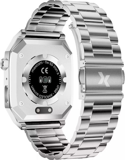 MaxCom FW65 Iron S 55mm Smartwatch with Heart Rate Monitor (Silver) view 3