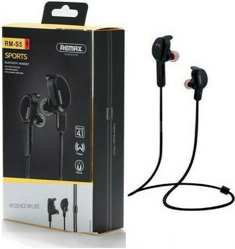 Remax RS-S5 In-ear Bluetooth Handsfree Earphones with Sweat Resistance Black vue 4
