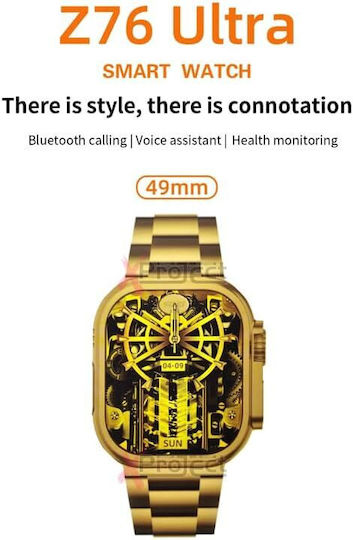 Z76 Ultra 49mm Smartwatch with Heart Rate Monitor (Gold) view 4