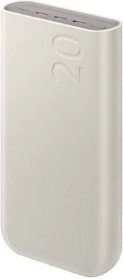 Samsung P4520 Power Bank 20000mAh 45W with 3 USB-C Ports Power Delivery Beige vue 2