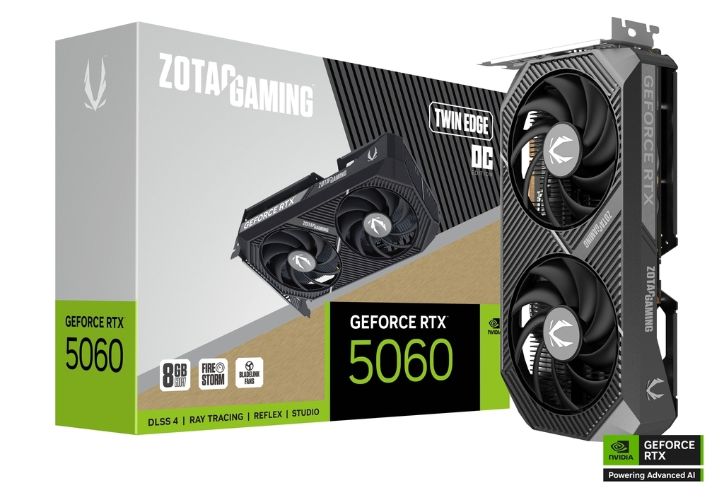 Zotac GeForce RTX 5060 8GB GDDR7 Twin Edge OC Graphics Card ZT-B50600H-10M