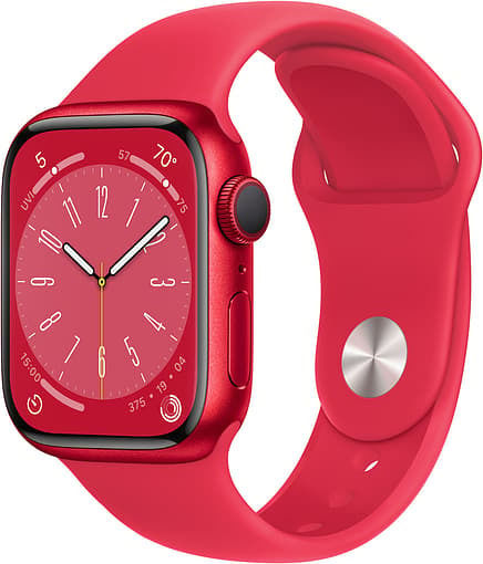 Apple Watch Series 8 Aluminium 41mm Waterproof with Heart Rate Monitor ((Product) Red) vue 2