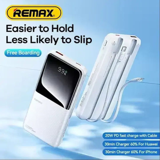 Remax Power Bank 10000mAh 22.5W with USB-A Port and USB-C Port White view 4