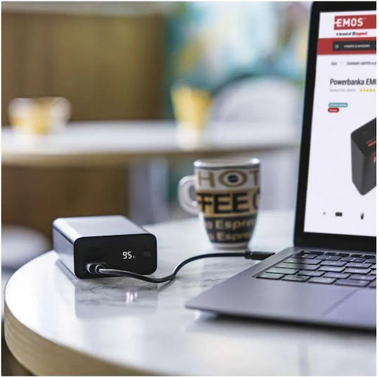 Emos B0560B Power Bank 20000mAh 65W with USB-A Port and USB-C Port Power Delivery Black view 4