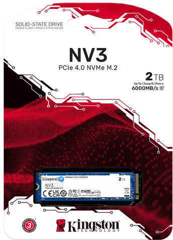 Kingston Nv3 SSD 2TB M.2 Type with PCI Express 4.0 Connection PS5 Compatible SNV3S/2000G Ansicht 3