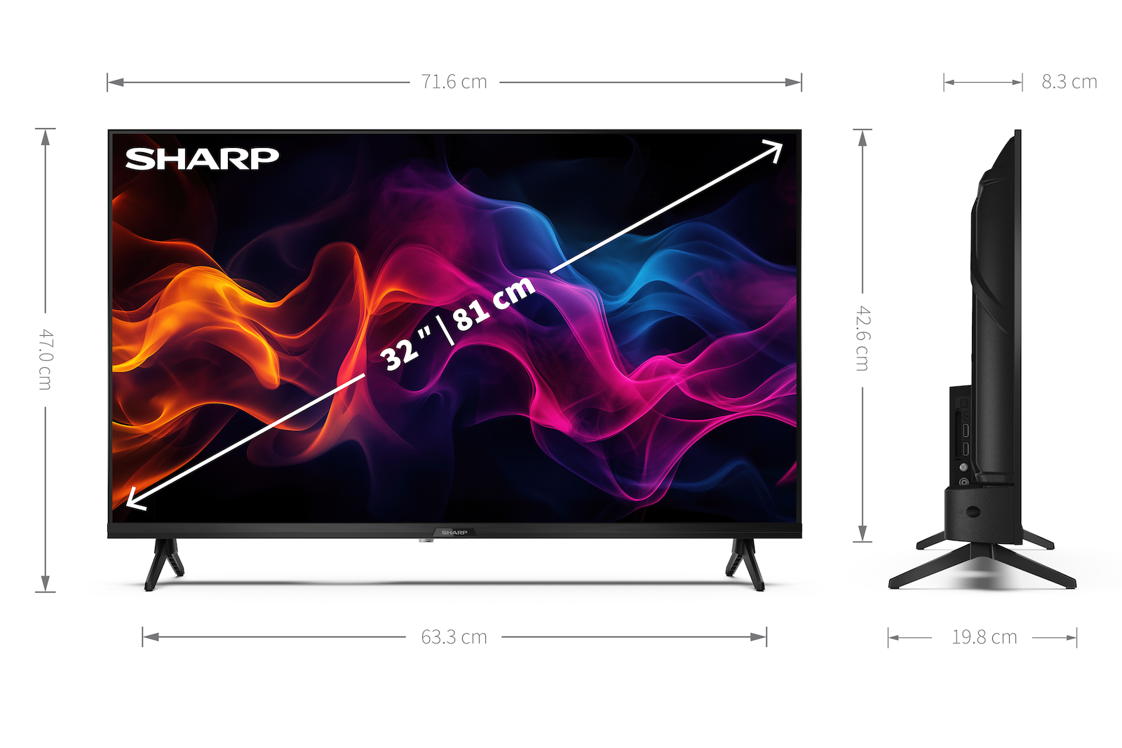 Sharp Smart Television 32" Full HD QLED 32GF3265E HDR (2025) view 8