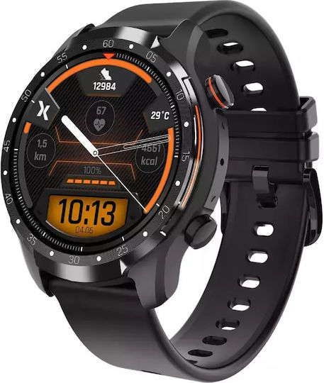 MaxCom FW01 Uran Stainless Steel Smartwatch with Heart Rate Monitor (Black)