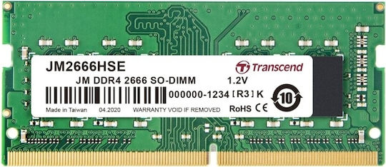 Transcend 32GB DDR4 RAM with 2 Modules (2x16GB) and 2666 Speed for Laptop (JM2666HSE-32G)