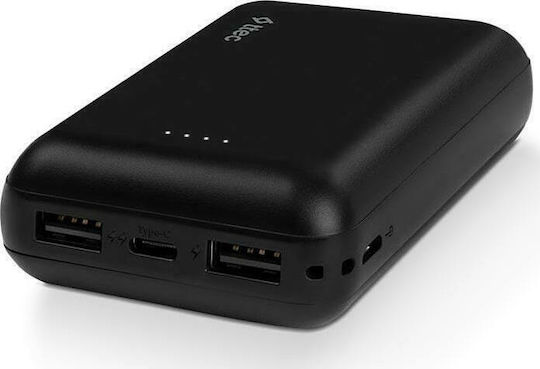 TTEC ReCharger Duo Power Bank 10000mAh 10.5W with 2 USB-A Ports and USB-C Port Black