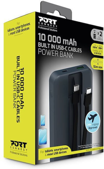 Port Designs Power Bank 10000mAh with USB-A Port and USB-C Port view 3