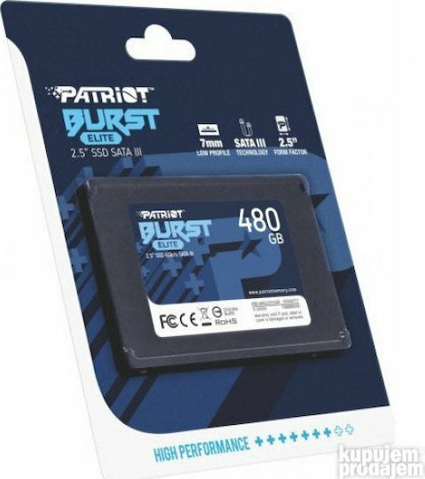 Patriot Burst Elite SSD 480GB 2.5'' Type with SATA III Connection PBE480GS25SSDR vista 4