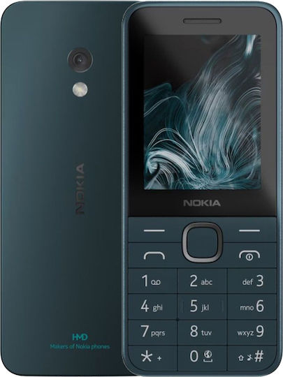 Nokia 225 4G (2024) Dual SIM Mobile with Buttons (Greek Menu) Dark Blue view 1