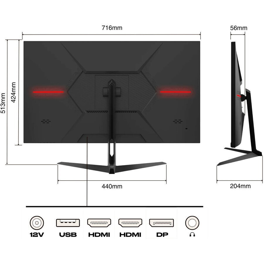 Japannext IPS315WQHD165F Ultrawide IPS Gaming Monitor 31.5" QHD 2560x1440 165Hz view 2