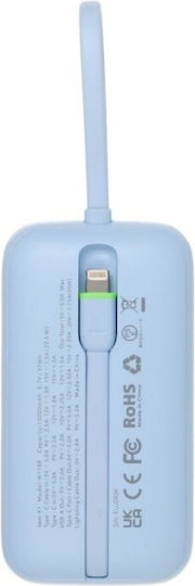 Veger Power Bank 10000mAh 35W with USB-A Port and USB-C Port Power Delivery Blue view 3
