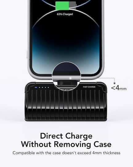 Veger W0558P Power Bank 5000mAh 20W Power Delivery Black view 5
