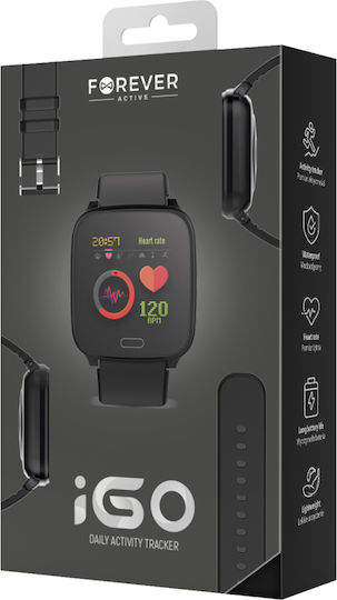 Forever JW-100 Smartwatch with Heart Rate Monitor (Black) view 6