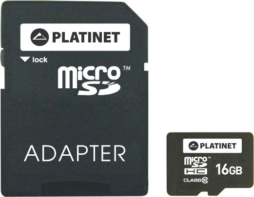 Platinet microSDHC 16GB Class 10 High Speed with Adapter