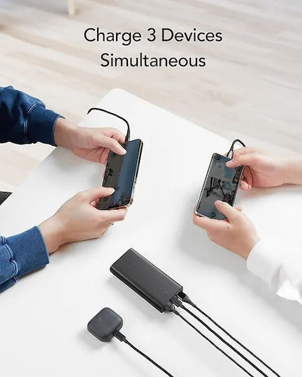 Vrurc W1146 Power Bank 10000mAh 20W with 2 USB-A Ports and USB-C Port Power Delivery / Quick Charge 3.0 Black view 3