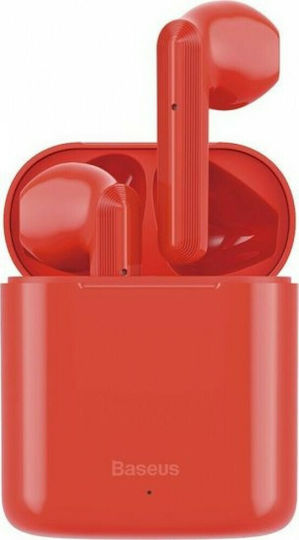 Baseus Encok W09 In-ear Bluetooth Handsfree Earphones with Sweat Resistance and Charging Case Red vue 4