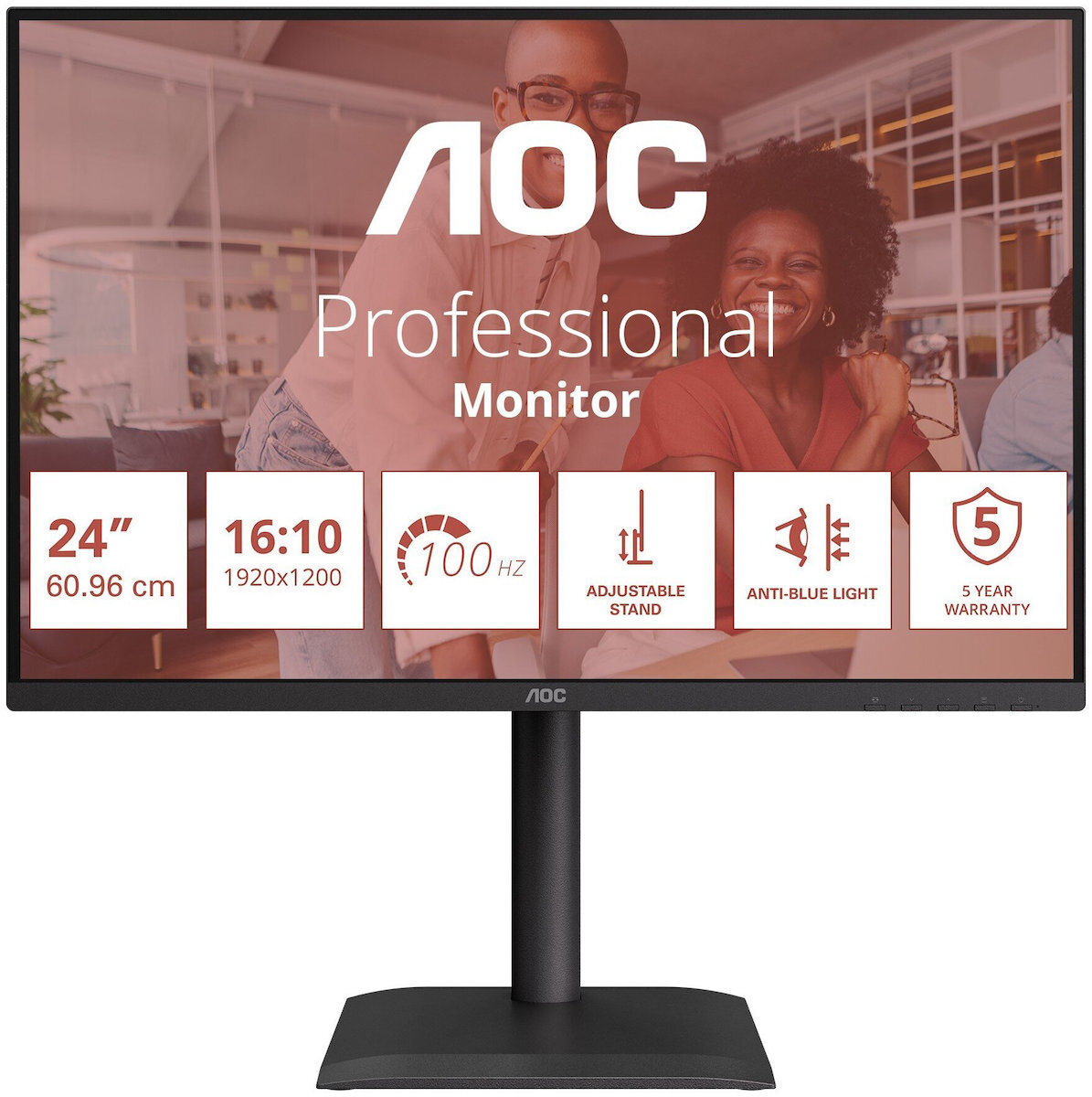 AOC 24E4U IPS HDR Monitor 24" FHD 1920x1200 with 4ms Response Time GTG