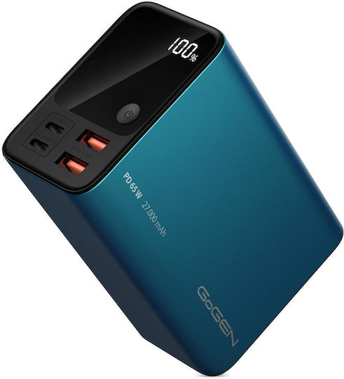 GoGEN Power Bank 27000mAh with 2 USB-A Output Ports and 2 USB-C Output Ports Blue vue 3