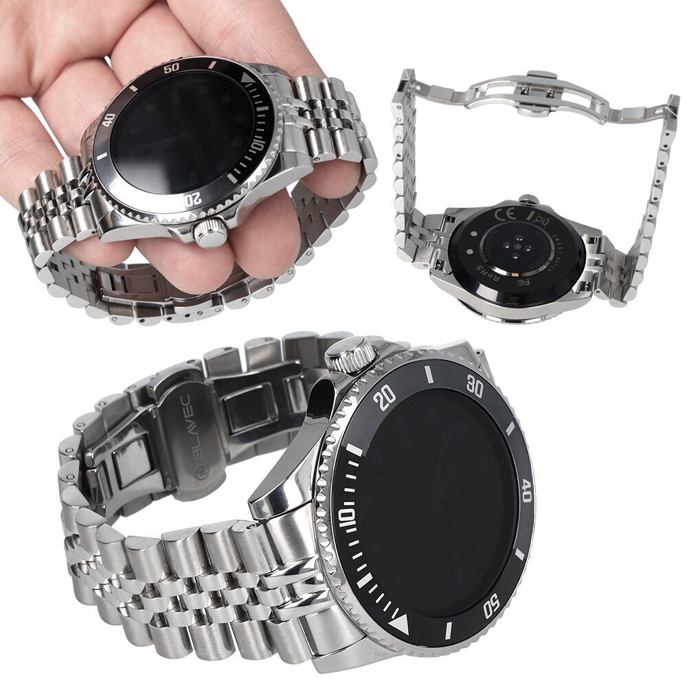 Blavec M-02 Aluminium Smartwatch with Heart Rate Monitor (Silver) view 3