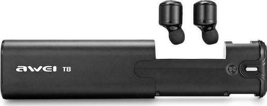 Awei T8 In-ear Bluetooth Handsfree Earphones with Sweat Resistance and Charging Case Black Ansicht 6